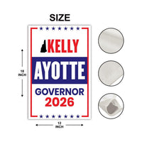 Kelly Ayotte For New Hampshire Governor 2026 Garden Flag, Double Sided, 2026 Governor Flag, Elections Flag, Race Red White & Blue Flag