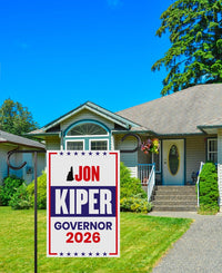 Jon Kiper For New Hampshire Governor 2026 Garden Flag, Double Sided, 2026 Governor Flag, Elections Flag, Race Red White & Blue Flag