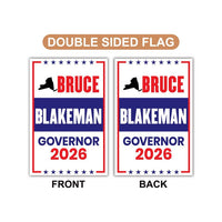 Bruce Blakeman For New York Governor 2026 Garden Flag, Double Sided, 2026 Governor Flag, Elections Flag, Race Red White & Blue Flag