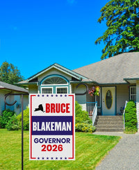 Bruce Blakeman For New York Governor 2026 Garden Flag, Double Sided, 2026 Governor Flag, Elections Flag, Race Red White & Blue Flag