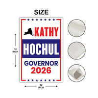Kathy Hochul For New York Governor 2026 Garden Flag, Double Sided, 2026 Governor Flag, Elections Flag, Race Red White & Blue Flag