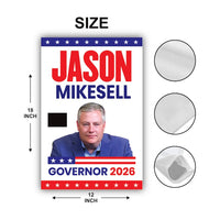 Jason Mikesell For Colorado Governor 2026 Garden Flag, Double Sided, 2026 Governor Flag, Elections Flag, Race Red White & Blue Flag