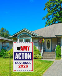 Amy Acton For Ohio Governor 2026 Garden Flag, Double Sided, 2026 Governor Flag, Democratic party, Elections Flag, Race Red White & Blue Flag
