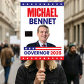 Michael Bennet For Colorado Governor 2026 Election Sign, Political Campaign Sign, Democratic party, Governor Election 2026 Race Poster Sign