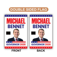 Michael Bennet For Colorado Governor 2026 Garden Flag, Double Sided, 2026 Governor Flag, Elections Flag, Race Red White & Blue Flag