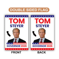 Tom Steyer For California Governor 2026 Garden Flag, Double Sided, 2026 Governor Flag, Democratic, Elections Flag, Race Red White Blue Flag