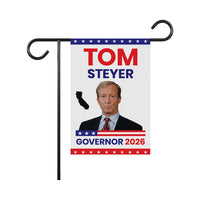 Tom Steyer For California Governor 2026 Garden Flag, Double Sided, 2026 Governor Flag, Democratic, Elections Flag, Race Red White Blue Flag