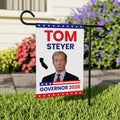 Tom Steyer For California Governor 2026 Garden Flag, Double Sided, 2026 Governor Flag, Democratic, Elections Flag, Race Red White Blue Flag