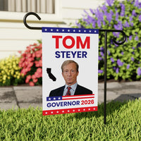 Tom Steyer For California Governor 2026 Garden Flag, Double Sided, 2026 Governor Flag, Democratic, Elections Flag, Race Red White Blue Flag