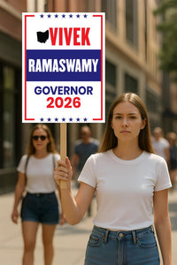 Vivek Ramaswamy For Ohio Governor 2026 Election Sign, Political Campaign Sign, Republican party, Governor Election 2026 Race Poster Sign