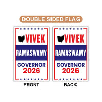 Vivek Ramaswamy For Ohio Governor 2026 Garden Flag, Double Sided, 2026 Governor Flag, Elections Flag, Race Red White & Blue Flag