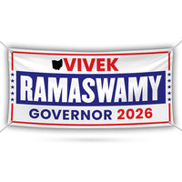Vivek Ramaswamy For Ohio U.S. Governor Banner Sign, 13 oz Waterproof US Governor Election 2026 Vinyl Banner With Metal Grommets