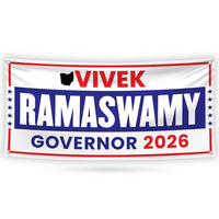 Vivek Ramaswamy For Ohio U.S. Governor Banner Sign, 13 oz Waterproof US Governor Election 2026 Vinyl Banner With Metal Grommets