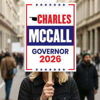 Charles McCall For Oklahoma Governor 2026 Election Sign, Political Campaign Sign, Republican party, Governor Election 2026 Race Poster Sign