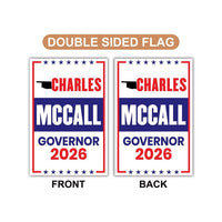 Charles McCall For Oklahoma Governor 2026 Garden Flag, Double Sided, 2026 Governor Flag, Elections Flag, Race Red White & Blue Flag