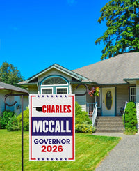 Charles McCall For Oklahoma Governor 2026 Garden Flag, Double Sided, 2026 Governor Flag, Elections Flag, Race Red White & Blue Flag