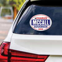 Charles McCall For Oklahoma Governor 2026 Vinyl Sticker, Vote Charles McCall, Oklahoma Governor Elections 2026 Bumper Sticker 6" x 4.5"