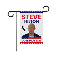 Steve Hilton For California Governor 2026 Garden Flag, Double Sided, 2026 Governor Flag, Elections Flag, Race Red White & Blue Flag