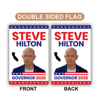 Steve Hilton For California Governor 2026 Garden Flag, Double Sided, 2026 Governor Flag, Elections Flag, Race Red White & Blue Flag