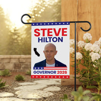 Steve Hilton For California Governor 2026 Garden Flag, Double Sided, 2026 Governor Flag, Elections Flag, Race Red White & Blue Flag