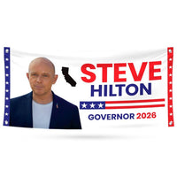Steve Hilton For California U.S. Governor Banner Sign, 13 oz Waterproof US Governor Election 2026 Vinyl Banner With Metal Grommets