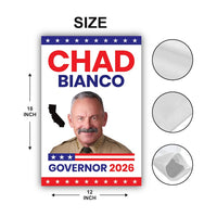 Chad Bianco For California Governor 2026 Garden Flag, Double Sided, 2026 Governor Flag, Republic, Elections Flag, Race Red White & Blue Flag