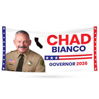 Chad Bianco For California U.S. Governor Banner Sign, 13 oz Waterproof US Governor Election 2026 Vinyl Banner With Metal Grommets