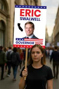 Eric Swalwell For California Governor 2026 Election Sign, Political Campaign Sign, Democratic party, Governor Election 2026 Race Poster Sign
