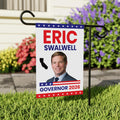 Eric Swalwell For California Governor 2026 Garden Flag, Double Sided, 2026 Governor Flag, Elections Flag, Race Red White & Blue Flag