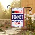 Michael Bennet For Colorado Governor 2026 Garden Flag, Double Sided, 2026 Governor Flag, Elections Flag, Race Red White & Blue Flag