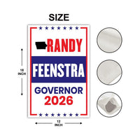 Randy Feenstra For Iowa Governor 2026 Garden Flag, Double Sided, 2026 Governor Flag, Republic, Elections Flag, Race Red White & Blue Flag