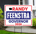 Randy Feenstra For Iowa Governor 2026 Yard Sign, Corrugated Plastic Governor Elections Race Red White & Blue Yard Sign with Metal H-Stake