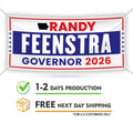 Randy Feenstra For Iowa U.S. Governor Banner Sign, 13 oz Waterproof US Governor Election 2026 Vinyl Banner With Metal Grommets