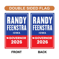Randy Feenstra For Iowa Governor 2026 Garden Flag, Double Sided, 2026 Governor Flag, Republic, Elections Flag, Race Red White & Blue Flag