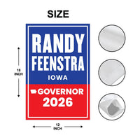 Randy Feenstra For Iowa Governor 2026 Garden Flag, Double Sided, 2026 Governor Flag, Republic, Elections Flag, Race Red White & Blue Flag