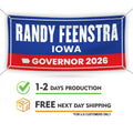 Randy Feenstra For Iowa U.S. Governor Banner Sign, 13 oz Waterproof US Governor Election 2026 Vinyl Banner With Metal Grommets