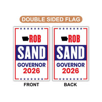 Rob Sand For Iowa Governor 2026 Garden Flag, Double Sided, 2026 Governor Flag, Democratic party, Elections Flag, Race Red White & Blue Flag