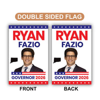 Ryan Fazio For Connecticut Governor 2026 Garden Flag, Double Sided, 2026 Governor Flag, Elections Flag, Race Red White & Blue Flag