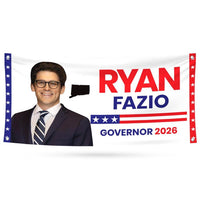 Ryan Fazio For Connecticut U.S. Governor Banner Sign, 13 oz Waterproof US Governor Election 2026 Vinyl Banner With Metal Grommets