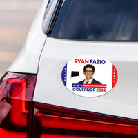 Ryan Fazio For Connecticut Governor 2026 Car Magnet - Vote Ryan Fazio Vehicle Magnet, Connecticut Governor Elections 2026 Magnet - 6" x 4.5"