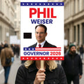 Phil Weiser For Colorado Governor 2026 Election Sign, Political Campaign Sign, Democratic party, Governor Election 2026 Race Poster Sign