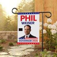 Phil Weiser For Colorado Governor 2026 Garden Flag, Double Sided, 2026 Governor Flag, Democrates, Elections Flag, Race Red White & Blue Flag