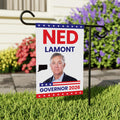 Ned Lamont For Connecticut Governor 2026 Garden Flag, Double Sided, 2026 Governor Flag, Democrate, Elections Flag, Race Red White Blue Flag