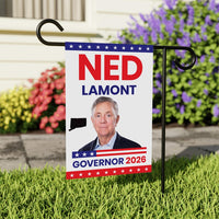 Ned Lamont For Connecticut Governor 2026 Garden Flag, Double Sided, 2026 Governor Flag, Democrate, Elections Flag, Race Red White Blue Flag