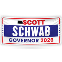 Scott Schwab For Kansas U.S. Governor Banner Sign, 13 oz Waterproof US Governor Election 2026 Vinyl Banner With Metal Grommets