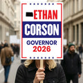 Ethan Corson For Kansas Governor 2026 Election Sign, Political Campaign Sign, Democratic party, Governor Election 2026 Race Poster Sign