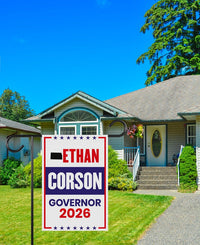 Ethan Corson For Kansas Governor 2026 Garden Flag, Double Sided, 2026 Governor Flag, Democrate, Elections Flag, Race Red White & Blue Flag
