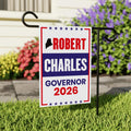 Robert B. Charles For Maine Governor 2026 Garden Flag, Double Sided, 2026 Governor Flag, Elections Flag, Race Red White & Blue Flag