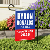 Byron Donalds For Florida Governor 2026 Garden Flag, Double Sided, 2026 Governor Flag, Republic, Elections Flag, Race Red White & Blue Flag