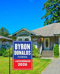 Byron Donalds For Florida Governor 2026 Garden Flag, Double Sided, 2026 Governor Flag, Republic, Elections Flag, Race Red White & Blue Flag